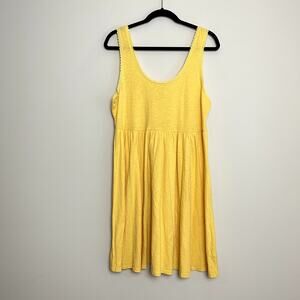 American Eagle Yellow Scoop neck Cotton lace Trim Beach Mini Pullover Dress Sz L